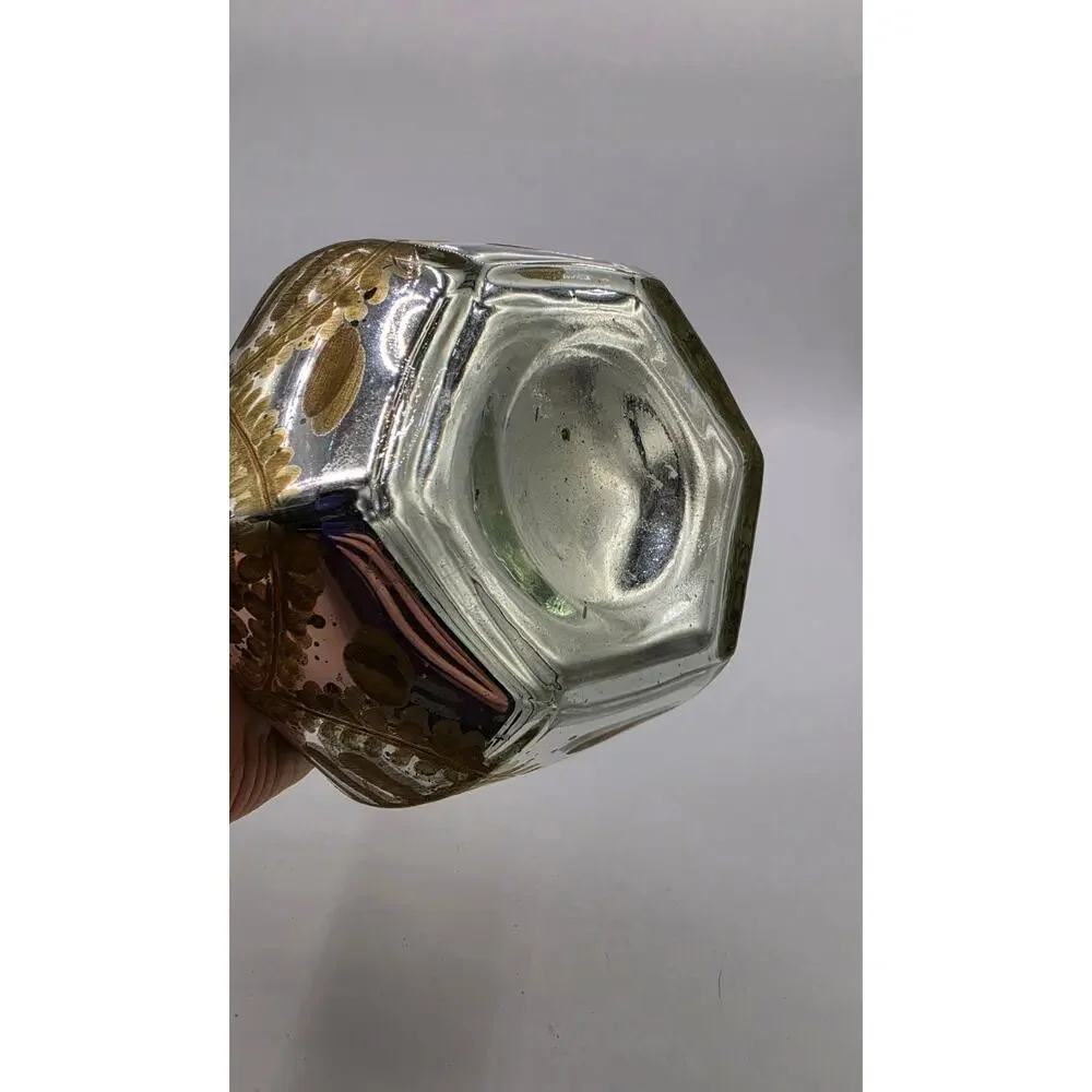 Vintage Mercury Glass Etched Decanter